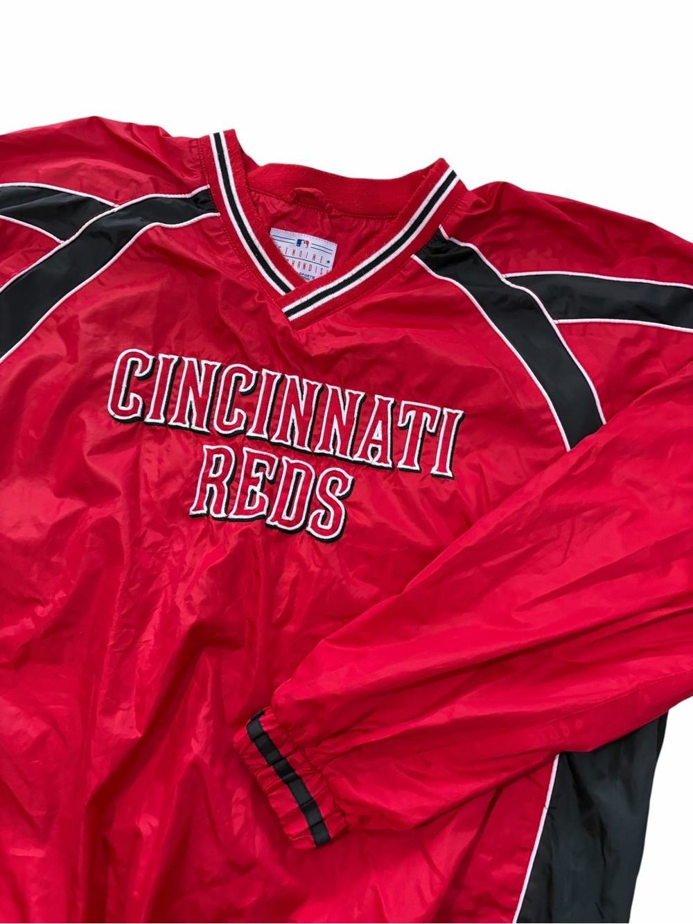 MLB Cincinnati Reds Windbreaker Pullover Mens 2XL Lined Jacket Baseball Red